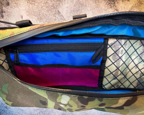 Multicam custom frame bag inner zipper organiser