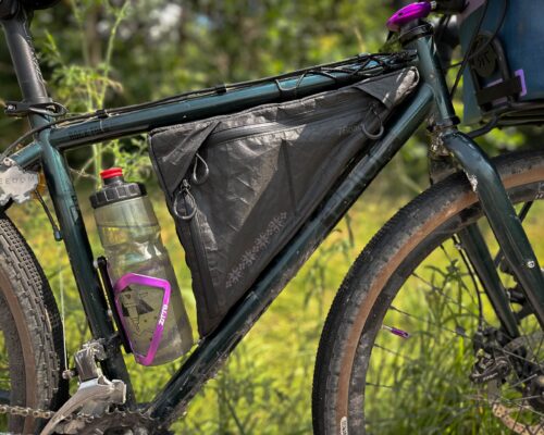 Ultra 200x fabric frame bag black magic 3/4 wedge design bicycle touring bikepacking